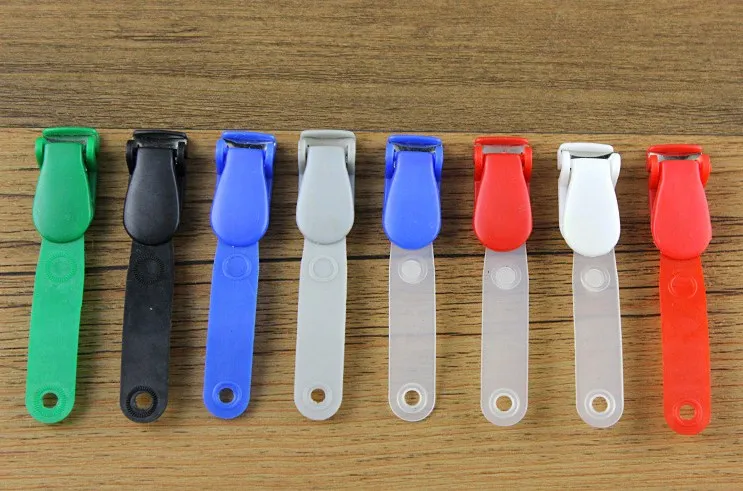 Office Stationery Plastic Name Tags Work Reel Badge Card Holder Metal Clips with Strap clear ID Clip