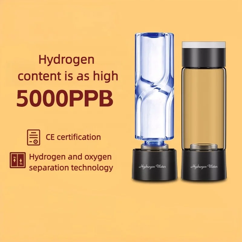 Portable Hydrogen And Oxygen Separation Health-care Hydrogen Water Bottle Generator 5000 Ppb Rich Hydrogen Water Cup