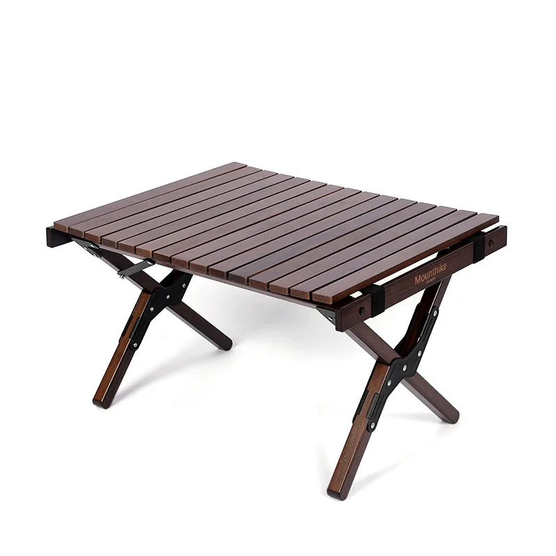 
2021Factory custom black walnut wood outdoor chair camping folding portable table 