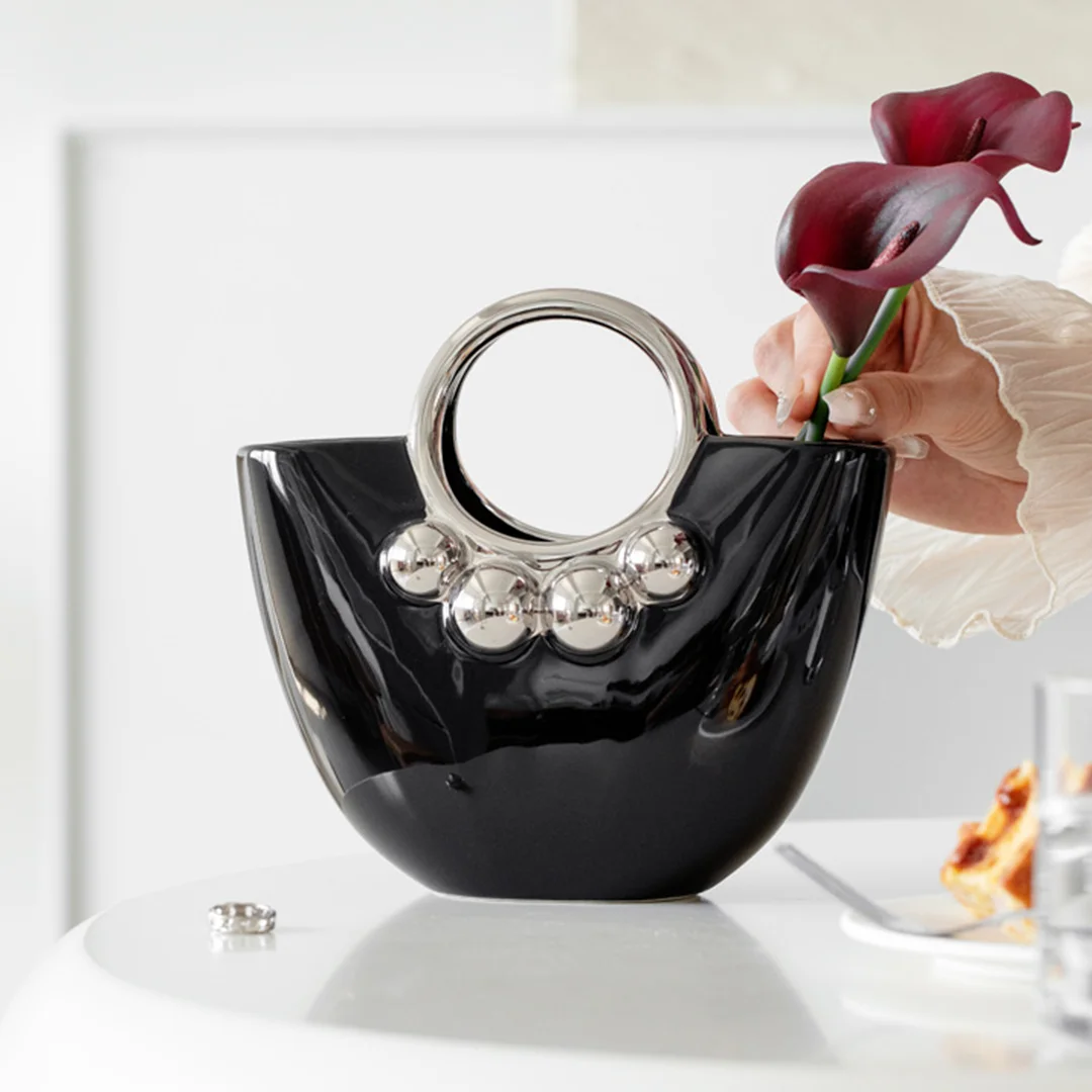 handbag vase ceramic modern simple living room flower arrangement device home decoration ornaments