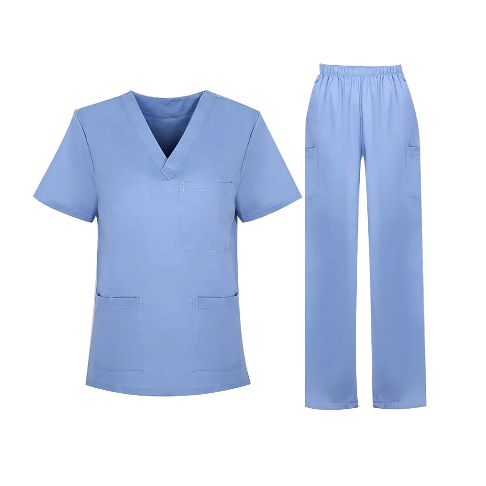 Одноразовый скраб sms для больницы V-образный воротник короткий рукав унисекс высокое качество медицинская Больничная форма скрабы