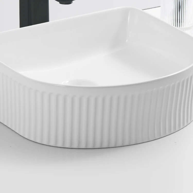 lavabo modern countertop ceramic flute wash basin bathroom art sink