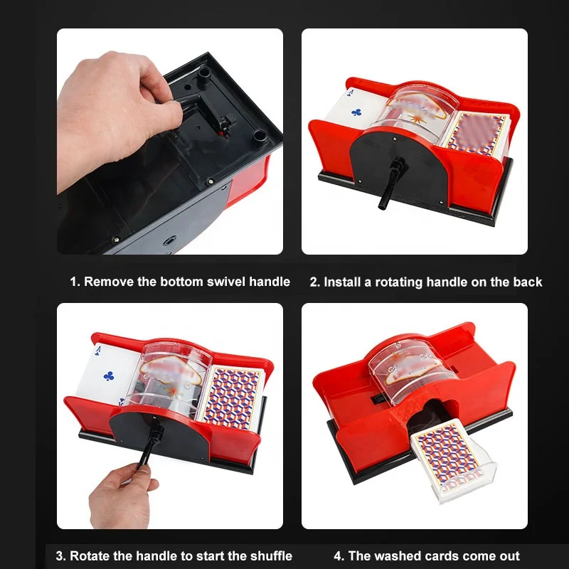 Dericsson Plastic Manual Card Shuffler Machine 2 Pairs 4 Pairs 6 Pairs Of Poker Card Shuffle Support Custom LOGO