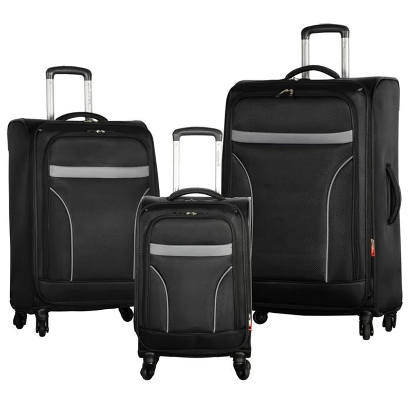 1680D Polyester Material Vintage Iron Trolley Luggage Cheap Custom Suitcase