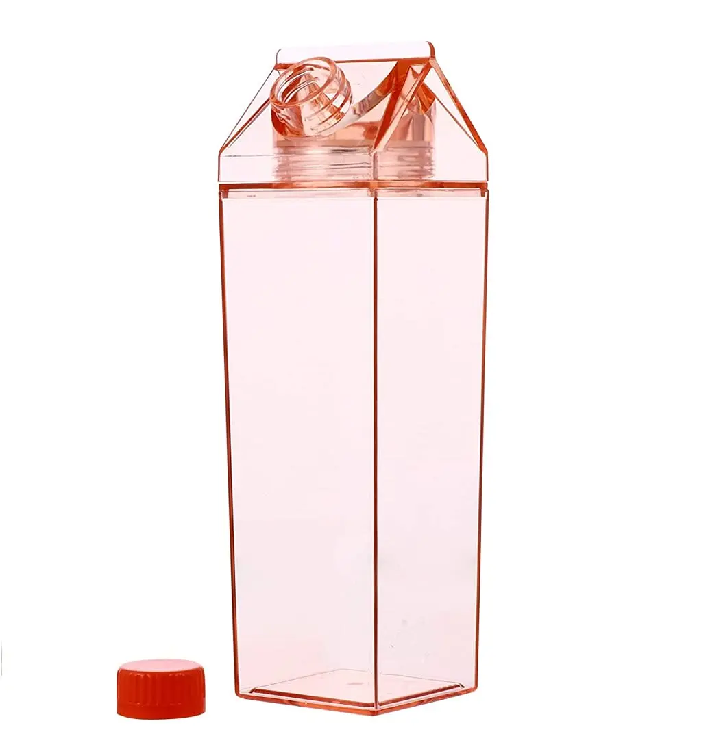 Customize Square Juice Drinking cup Plastic milk carton bottle Milk water bottle