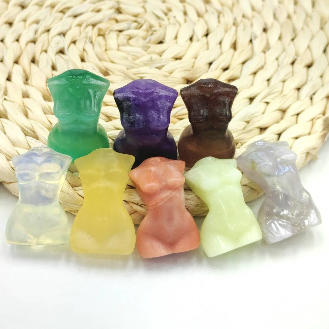 3cm  Natural Crystals Wholesale High Quality Mix Materials Stone And Crystal Lady Body for Sale
