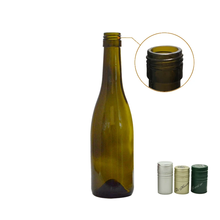 Cheap 375ml Burgundy Green Colored Mini Glass Wine Screw Top Bottle For Alcohol Drink