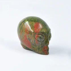 High Quality Natural Crystal Carving Alien Healing Stone Amethyst Skulls Alien Crafts For Home Decoration