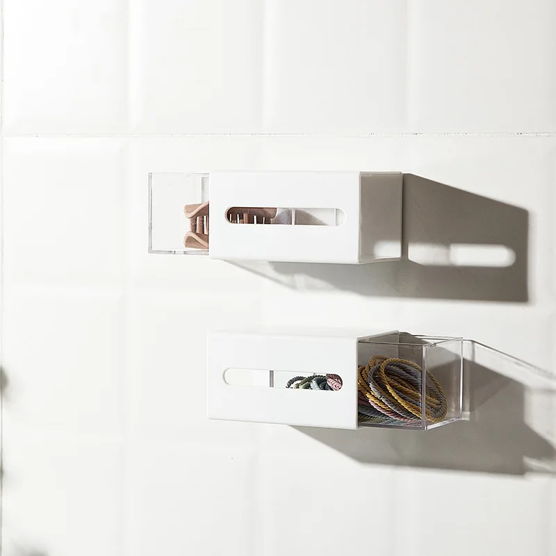 Choice Fun Perforation-free Pull-out Multi-purpose Hanging Closet Organizer Wall Mounted Storage Box Storage Boxes & Bins White