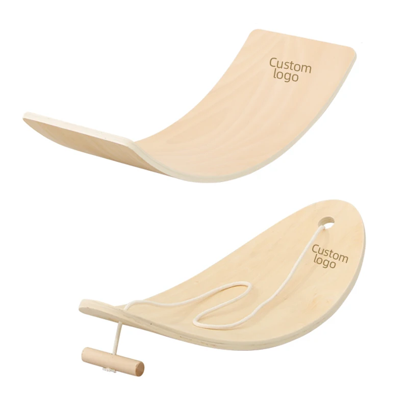 Kids Wood Balancing Standing Yoga Stability Rehabilitation Trainer Fitness Wooden Wobble Balance Board