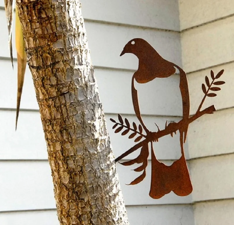 Laser Cut Rusty Metal Birds/Bird Garden Decoration Corten Steel