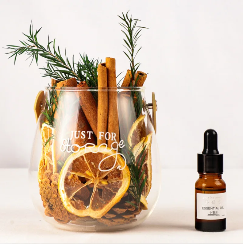 Handheld Air Purifier Diffuser Long-Lasting Lemon Cinnamon Aromatherapy Dried Flowers Ornaments Candle Fragrance