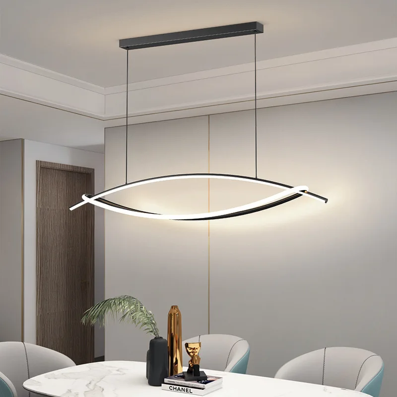 Geometric Irregular Bedroom Study Room Pendant Lamp Gold Hundred Matching Restaurant Desk Pendant Light Wave Chandelier