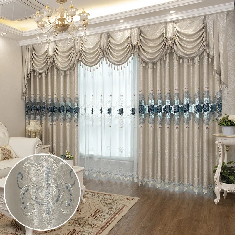 2022 High Quality Luxury European  Living Room Bedroom Latest Curtain Designs Luxury Chenille Blackout Window Curtains