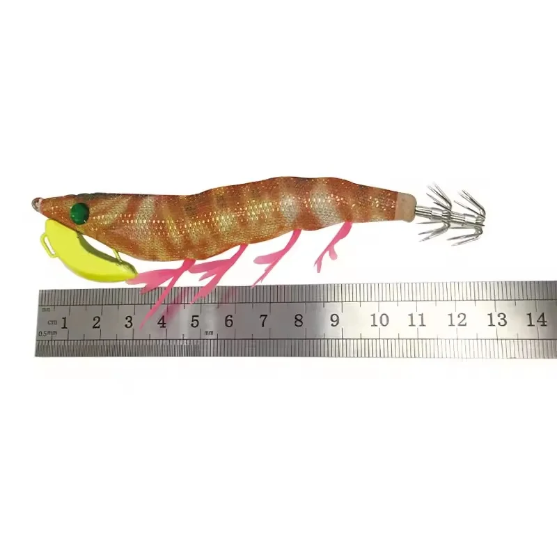 High quality shrimp lure soft shrimp lure wooden shrimp bait ink squid hook big tail squid umbrella hook slow sinking lure