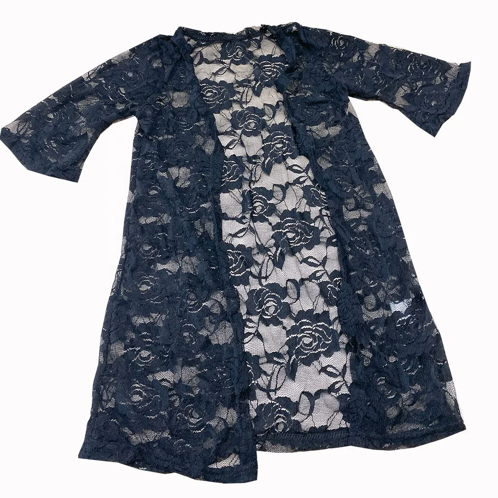 
Mommy and Me Mother and Baby Girls matching outfifts super soft stretchy bell sleeve long lace knit duster kimono cardigan 