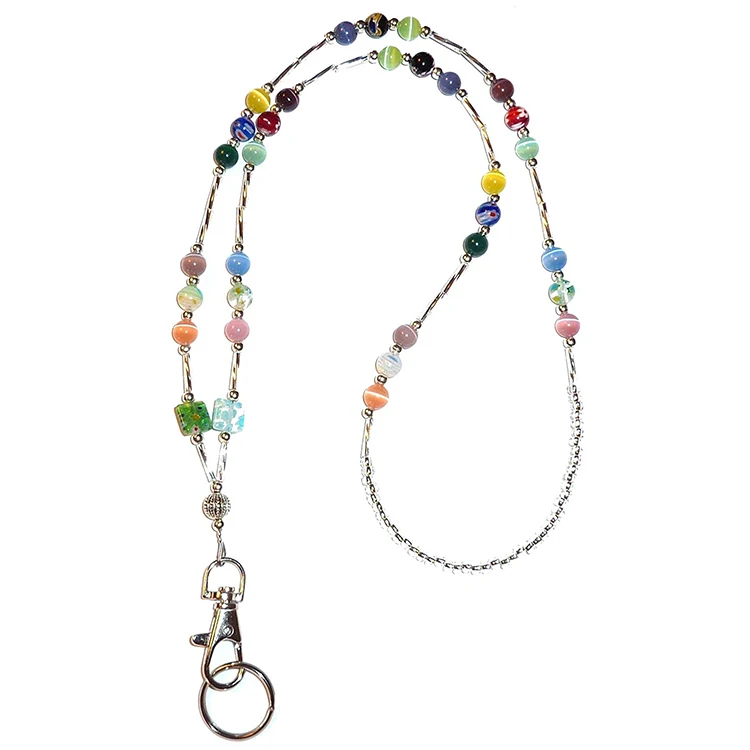 Manufacturer Wholesale Beautiful Business Custom Teacher Beaded Lanyard For Id Badge Women
