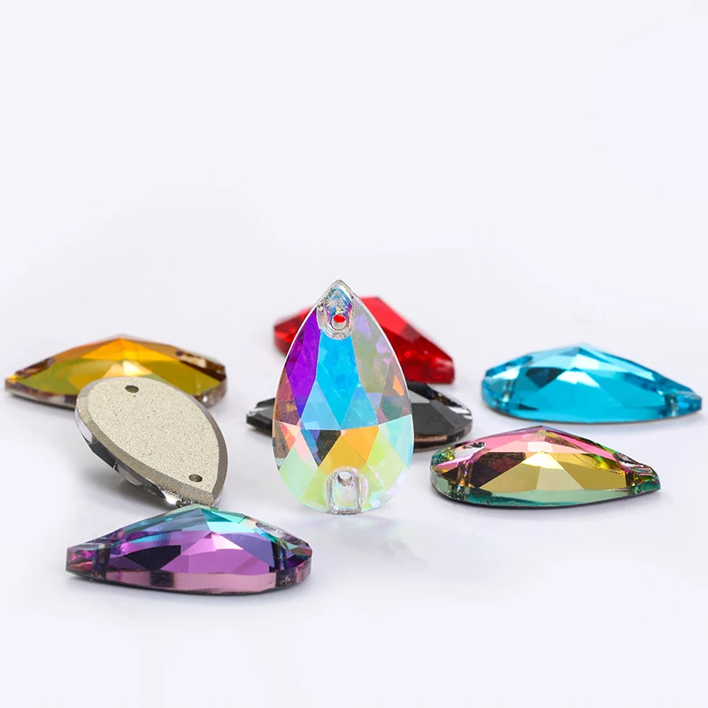 Xichuan Drop fancy shaped flat back wholesale sew on crystal stones strass deco DIY rhinestones for garment wedding dress