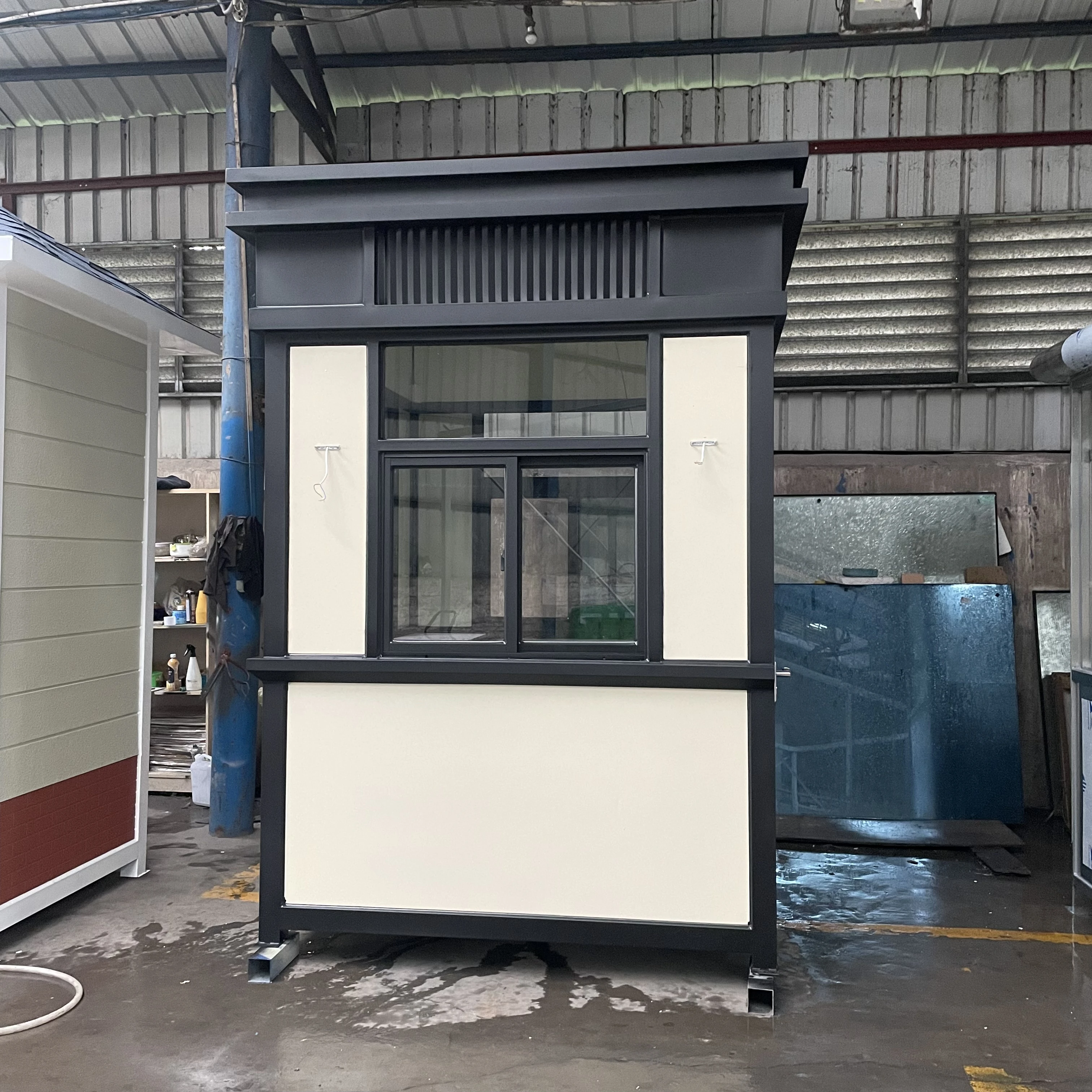 security guard booth high speed parking lot and barrier gate sentry box booth room parking security