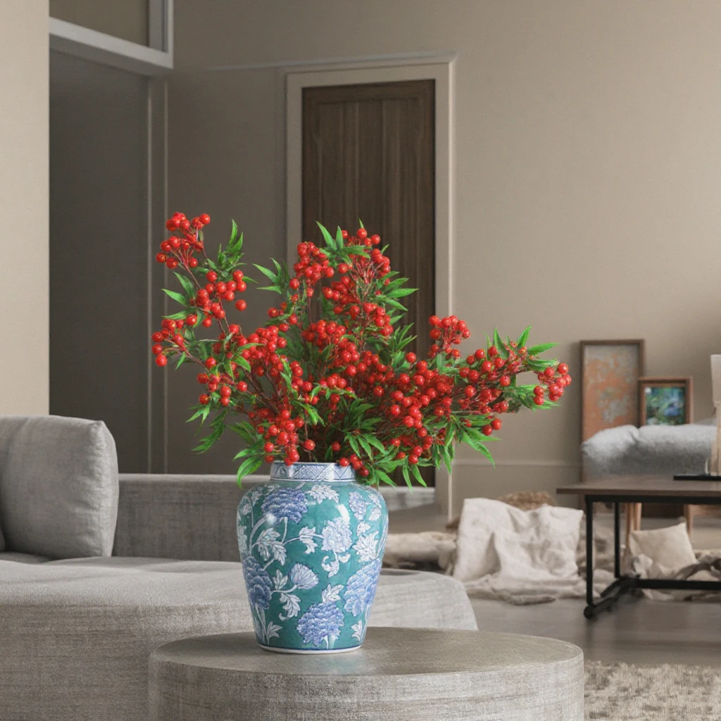 Mid Century Chinese Fleurs Porcelain Tabletop Vase Handmade Yellow Modern Design Home Decor Antique Traditional Style Weddings