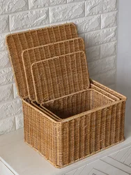 Распродажа, оптовая продажа, плетеный из ротанга, изящный и долговечный органайзер для хранения одежды, корзины для хранения для дома