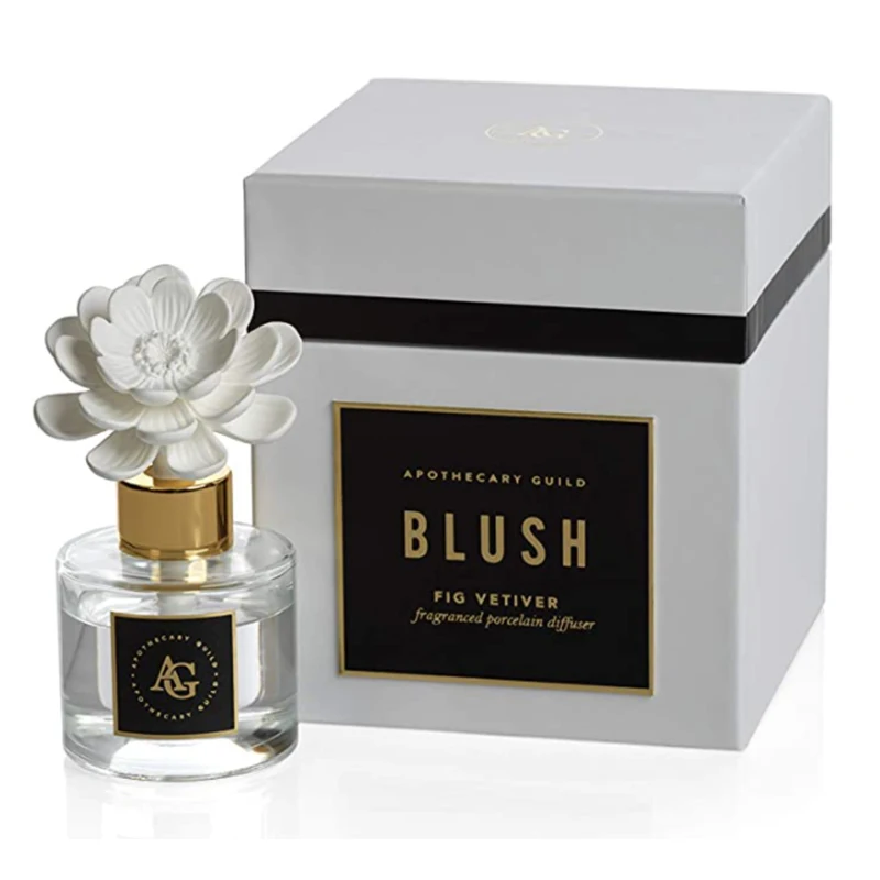 Wholesale luxury durable flower shaped diffuser in lucid glass bottle