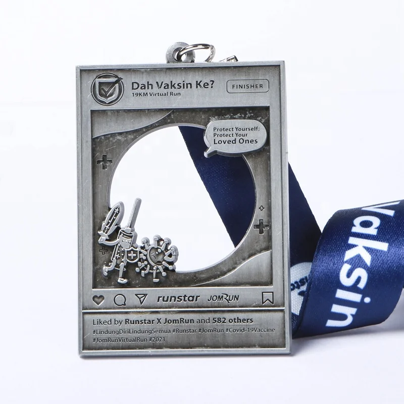 Custom Zinc Alloy 3d Hollow Cut Out Sports Metal Medal Marathon Running Race Award Medals
