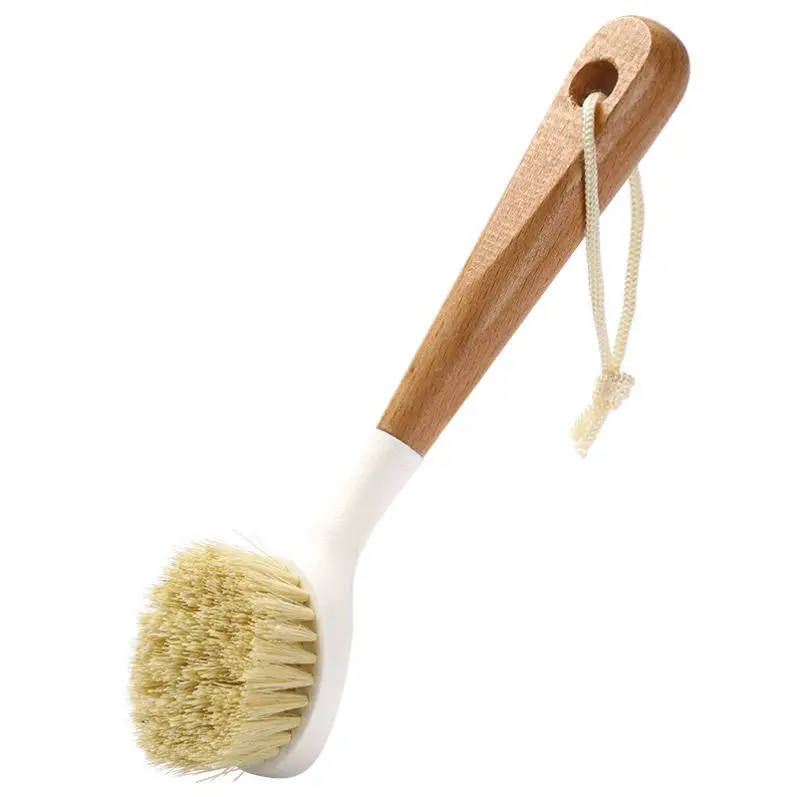 Factory Bamboo Dish Scrub Brushes , Kitchen Wooden Cleaning Scrubbers  Washing Brush, Natural Sisal Bristle Brush