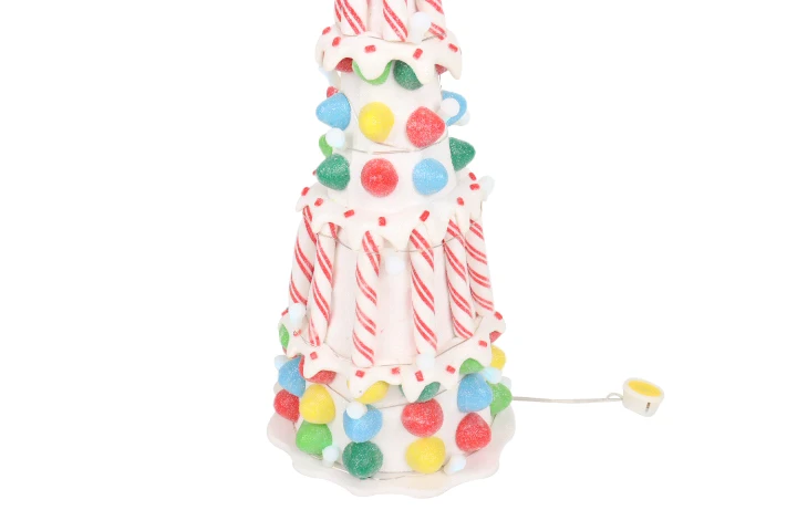 Custom Xmas Creative Crafts LED Christmas Luminous Polymer Clay Holiday Indoor Christmas Tree Decorations