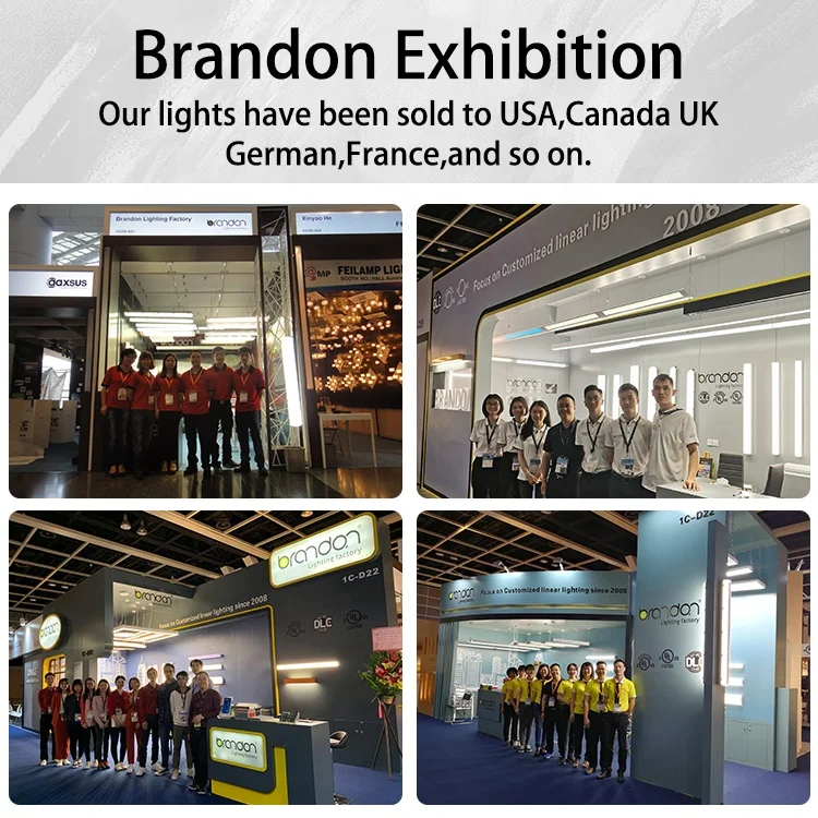 Brandon Linear 4000K 5000K Dimmable Wall Light Indoor 4Ft 8Ft Custom Ceiling Office Pendant Linear Led Batten Light
