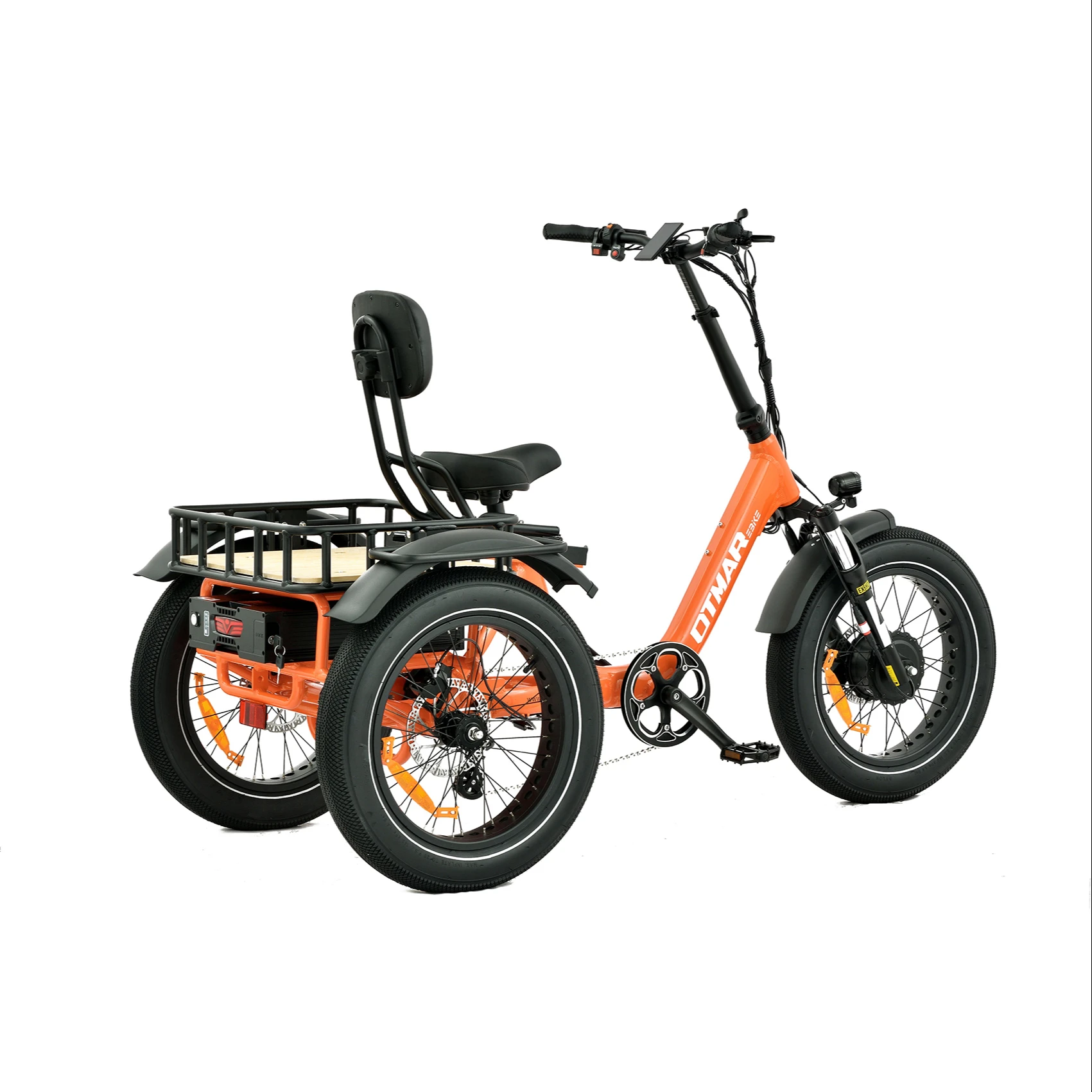 OEM ODM 48v 750w 20inch Big Battery Big Saddle Removable Cargo Ebike Fat Tire Rear Electric Tricycle