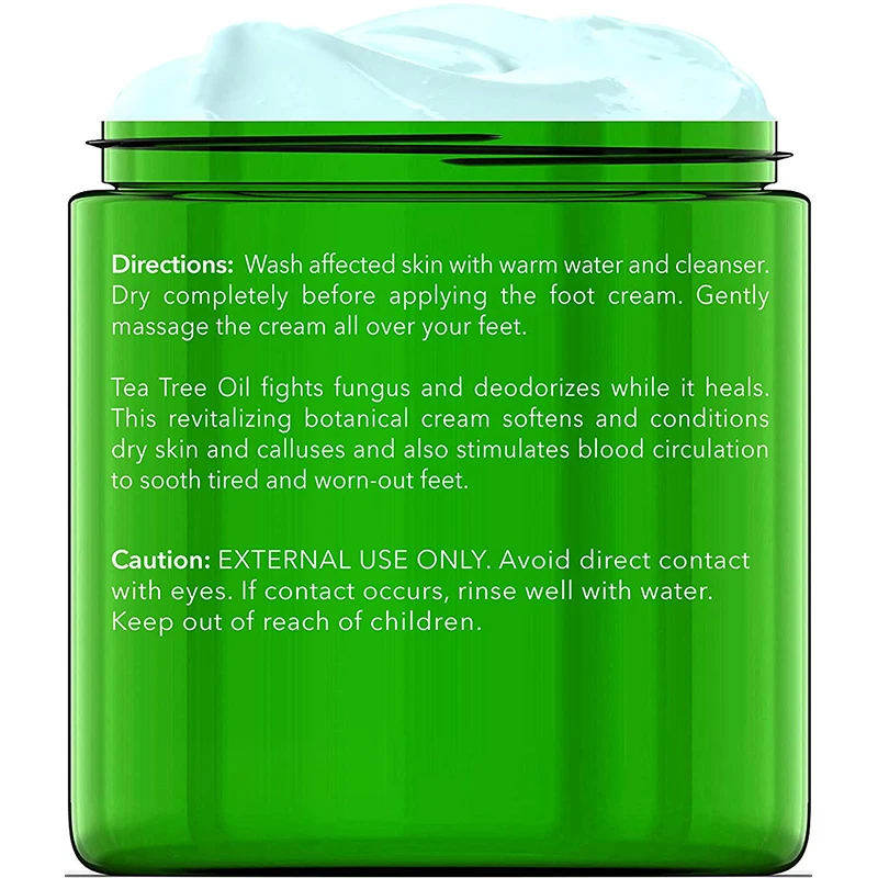 Own brand foot cream natural tea tree oil foot care repair glycerin mint foot cream