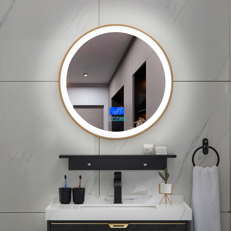 Amazon Hot Sale Led Mirror Smart Touch Sensor Round Wall Mirror With Anti-Fog Bathroom Led Mirror