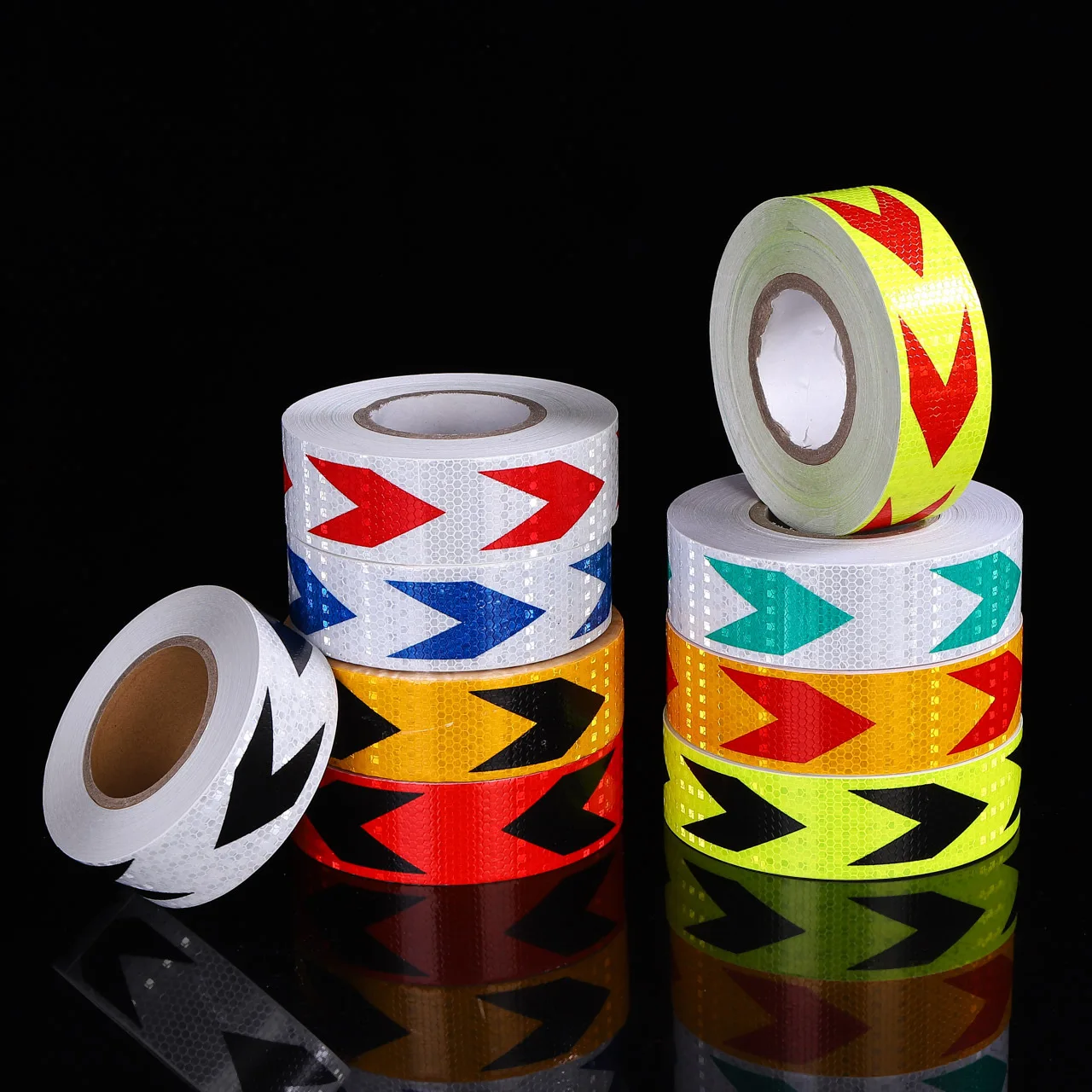 Diamond Prismatic Grade PVC Honeycomb Waterproof Retro Reflective Road Sign Vehicle Reflective Arrow Tape For Car Safety