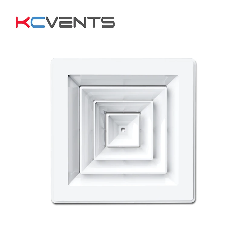 
High quality HVAC plastic PVC square air diffuser supply fresh air grille 