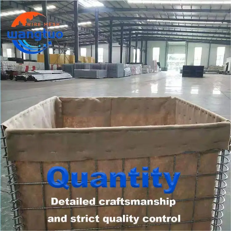 Wholesale Price Galvanized Welded Steel Wire Mesh Security Fence Flood Protection Barrier Bastion Wall Defence Barriers Metal