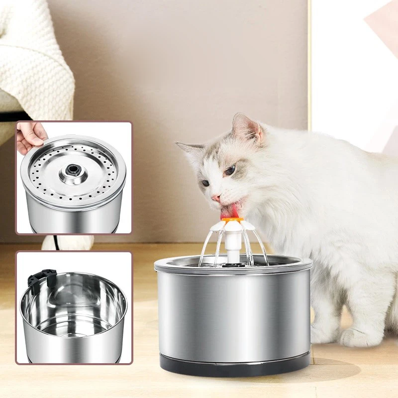 Intelligent High Capacity Water Fountain Stainless Steel Dog Cat Bowl Automatic Pet Drinking Water Fountain