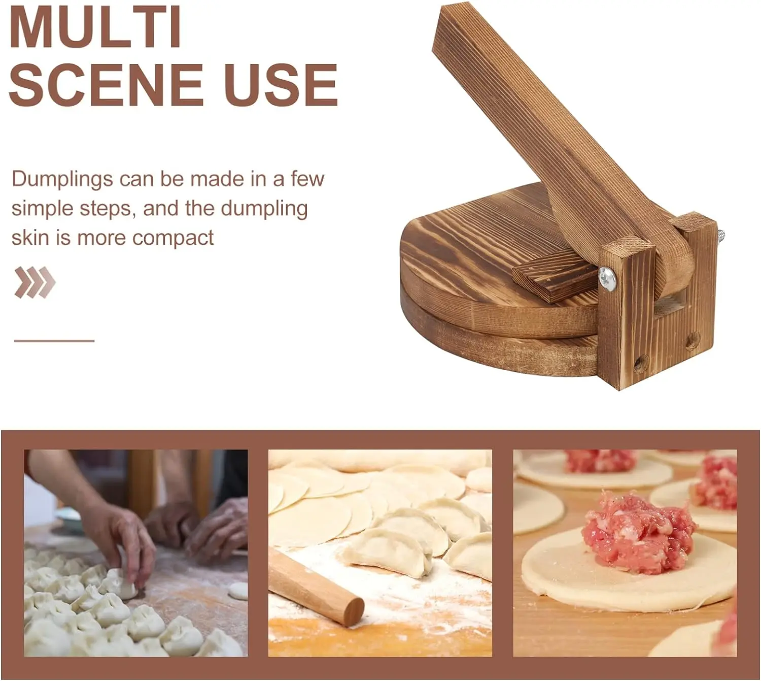 202407 10 Inches Acacia Wood Tortilla Press Maker for Homemade Mexican Tortillera