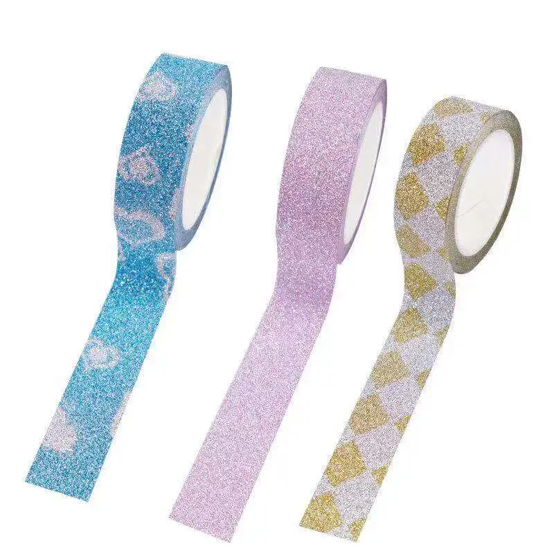 DIY Glitter Tape  Decorative Masking Foil Gold for Decor Planners Gift Wrapping Bullet Journals Tape Sparkle Tape