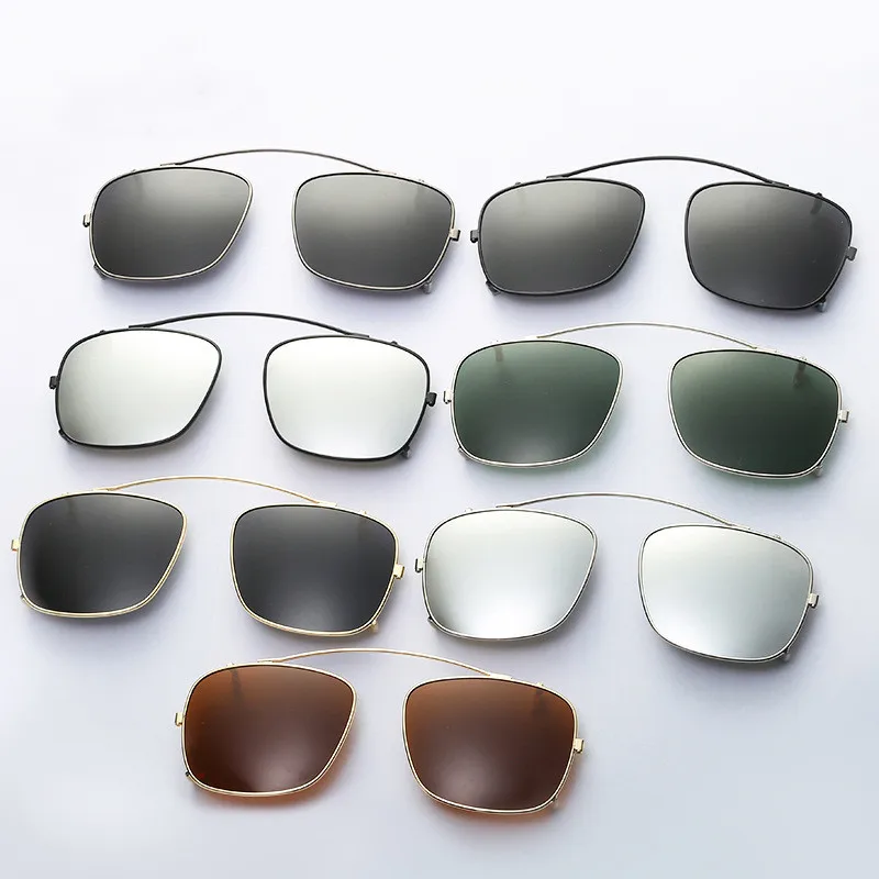 New Fashion TR90 Light Weight Square frame Sunglasses with Multiple color Clip on Polarized Sunglasses