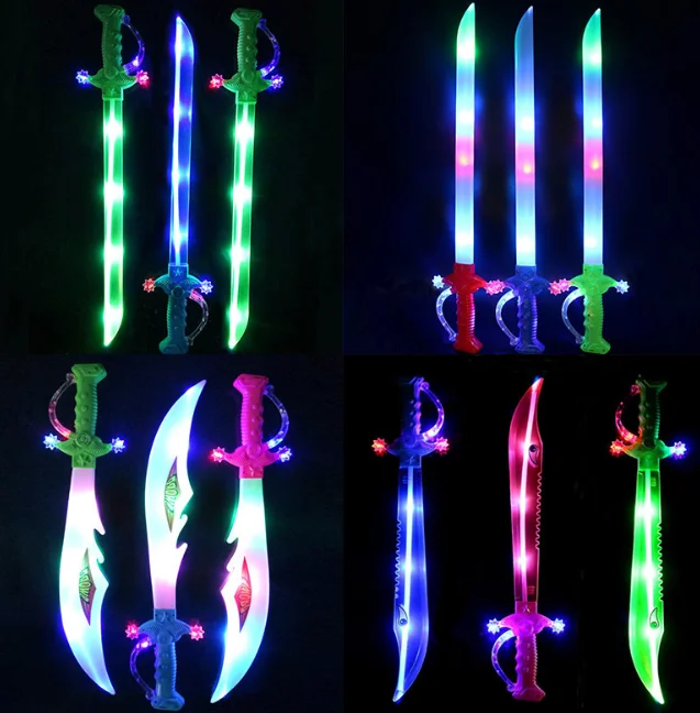 Art Creativity Light up Shark Sword toy with LED lights Party game promotion product for kids boys girls