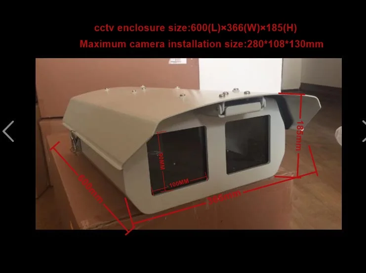 all-weather 18' indoor outdoor double window Heavy duty laser PTZ  housing cctv enclosure with heater and fan