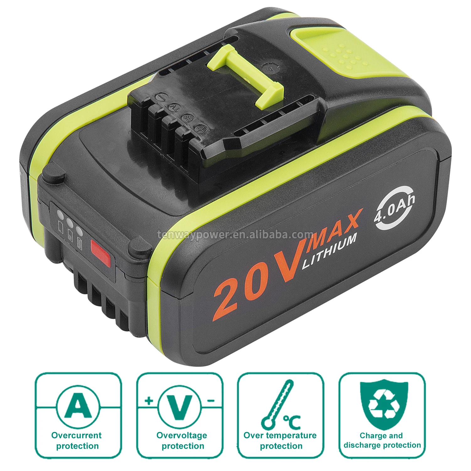 Power Tools Battery 20V 4.0ah Max Replacement High Capacity Lithium Battery WA3553 for Worx WA3520 WA3525 Tool battery wholesale