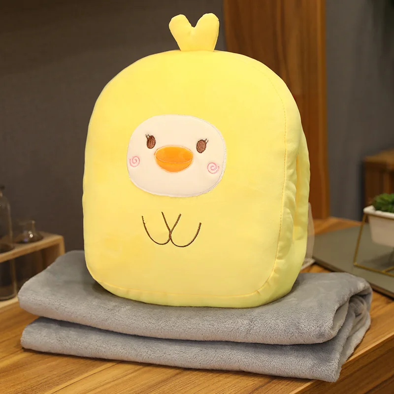 Animal Fruit Cuddle Pillow Quilt  Office Nap Thicken Bear Plush Pillow Blanket For Kids 3 in 1