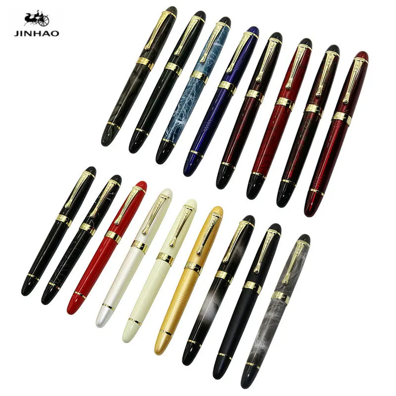 Роскошные канцелярские товары подарки для мужчин Jinhao X450 цельнометаллическая золотистая обрезная отделка Iraurita перьевая ручка среднего размера с конвертером чернил