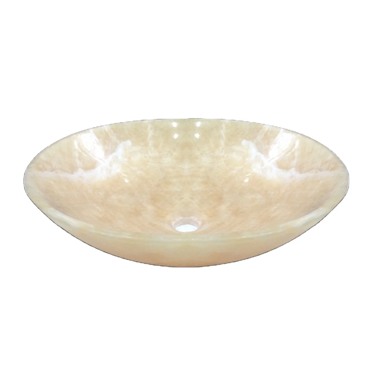 Customized hand carved marble sink luxury oval beige stone sink round sink stone