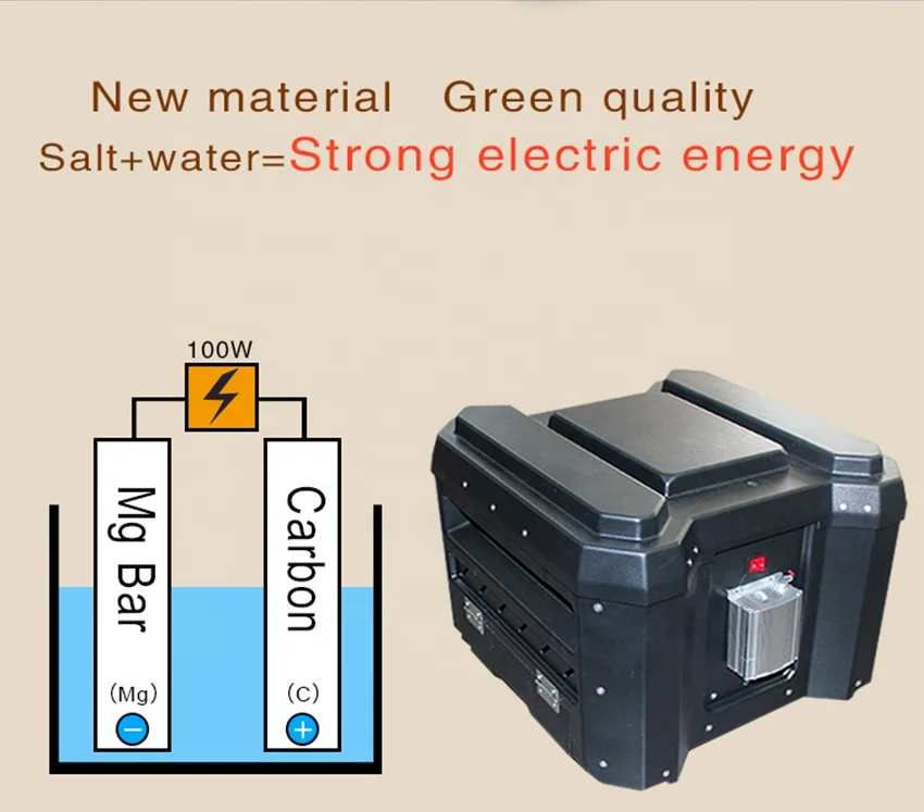 
Magnesium Air Battery Energy Generator Silent Fuel Free Dc 12v Power Backup Saltwater Generator 