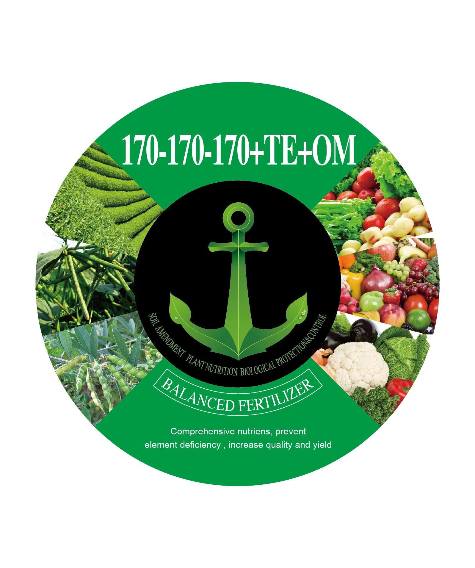 
 Лидер продаж сбалансированное жидкое удобрение NPK 170-170-170 + TE + OM якорь бренд  