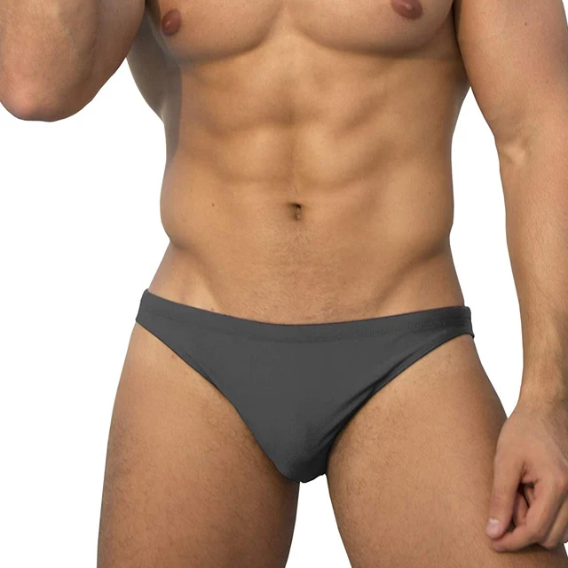 Custom Athlete Style Pure Nylon Swimming Suit Compression With Racing Stripes Swim Briefs for Men