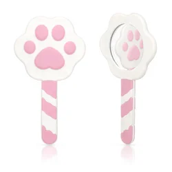 Custom Cartoon Design Cat Paw Makeup Mirror Girl Pocket Mirror Soft Silicone PVC Handheld Lovely Cosmetic Mirror
